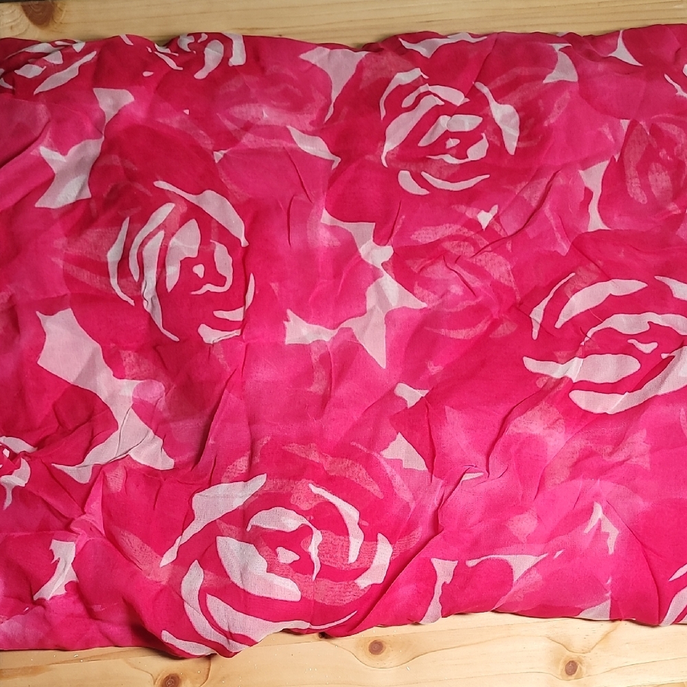 Pink and White Organza Fabric 3 Yards